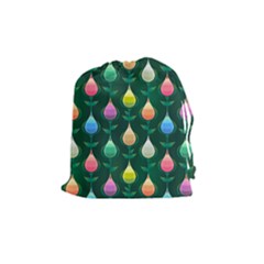 Tulips Seamless Pattern Background Drawstring Pouch (medium) by Simbadda