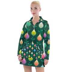 Tulips Seamless Pattern Background Women s Long Sleeve Casual Dress