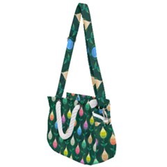 Tulips Seamless Pattern Background Rope Handles Shoulder Strap Bag