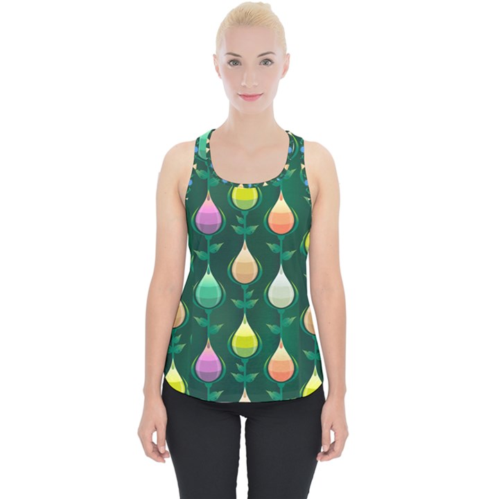 Tulips Seamless Pattern Background Piece Up Tank Top