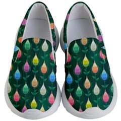 Tulips Seamless Pattern Background Kids  Lightweight Slip Ons by Simbadda