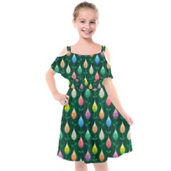 Tulips Seamless Pattern Background Kids  Cut Out Shoulders Chiffon Dress