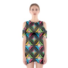 Seamless Pattern Background Abstract Shoulder Cutout One Piece Dress by Simbadda