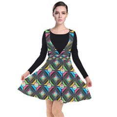 Seamless Pattern Background Abstract Plunge Pinafore Dress by Simbadda