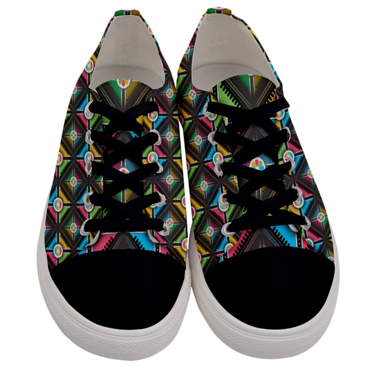 Seamless Pattern Background Abstract Men s Low Top Canvas Sneakers