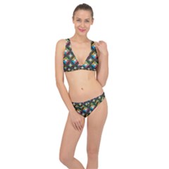 Seamless Pattern Background Abstract Classic Banded Bikini Set 