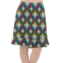 Seamless Pattern Background Abstract Fishtail Chiffon Skirt