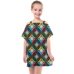 Seamless Pattern Background Abstract Kids  One Piece Chiffon Dress