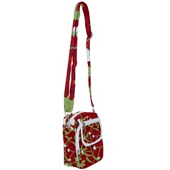 Mistletoe Christmas Texture Advent Shoulder Strap Belt Bag