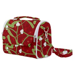 Mistletoe Christmas Texture Advent Satchel Shoulder Bag by Simbadda