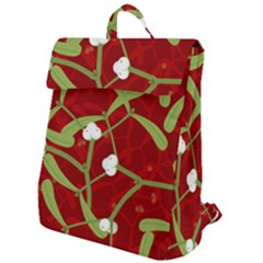 Mistletoe Christmas Texture Advent Flap Top Backpack by Simbadda