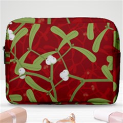 Mistletoe Christmas Texture Advent Make Up Pouch (large) by Simbadda