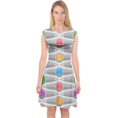 Seamless Pattern Background Abstract Capsleeve Midi Dress by Simbadda