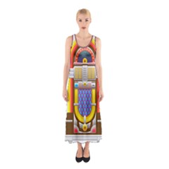 Jukebox Music Record Player Retro Sleeveless Maxi Dress by Simbadda