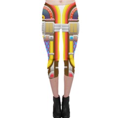 Jukebox Music Record Player Retro Capri Leggings  by Simbadda