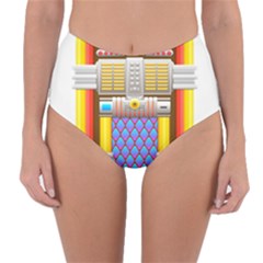 Jukebox Music Record Player Retro Reversible High-waist Bikini Bottoms by Simbadda