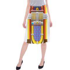 Jukebox Music Record Player Retro Midi Beach Skirt by Simbadda