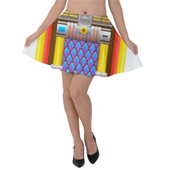 Jukebox Music Record Player Retro Velvet Skater Skirt by Simbadda