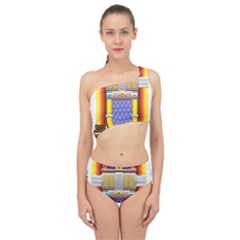 Jukebox Music Record Player Retro Spliced Up Two Piece Swimsuit by Simbadda