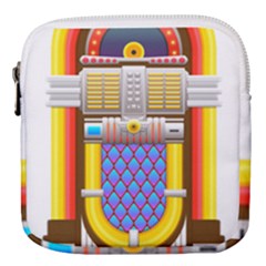 Jukebox Music Record Player Retro Mini Square Pouch by Simbadda