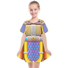 Jukebox Music Record Player Retro Kids  Smock Dress by Simbadda