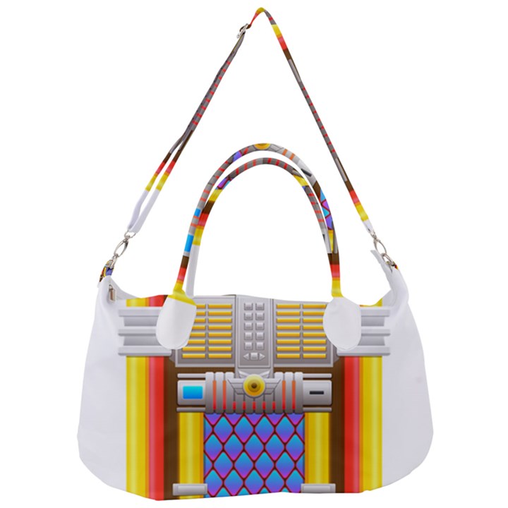 Jukebox Music Record Player Retro Removal Strap Handbag