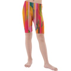 Background Abstract Colorful Kids  Mid Length Swim Shorts by Simbadda