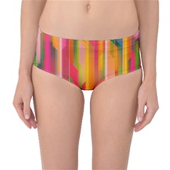 Background Abstract Colorful Mid-waist Bikini Bottoms by Simbadda