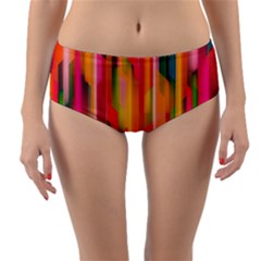 Background Abstract Colorful Reversible Mid-waist Bikini Bottoms by Simbadda