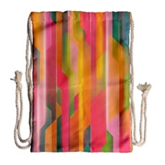 Background Abstract Colorful Drawstring Bag (large) by Simbadda