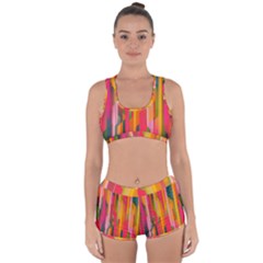 Background Abstract Colorful Racerback Boyleg Bikini Set by Simbadda