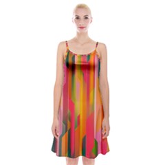 Background Abstract Colorful Spaghetti Strap Velvet Dress