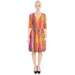 Background Abstract Colorful Wrap Up Cocktail Dress