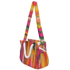 Background Abstract Colorful Rope Handles Shoulder Strap Bag