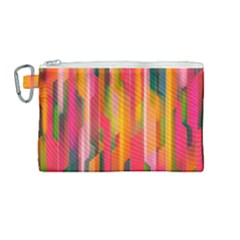 Background Abstract Colorful Canvas Cosmetic Bag (medium) by Simbadda