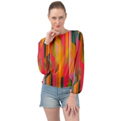 Background Abstract Colorful Banded Bottom Chiffon Top