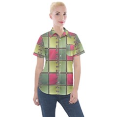 Seamless Pattern Seamless Design Women s Short Sleeve Pocket Shirt