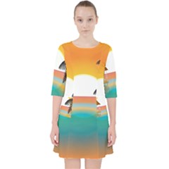 Sunset Beach Beach Palm Ocean Pocket Dress by Simbadda