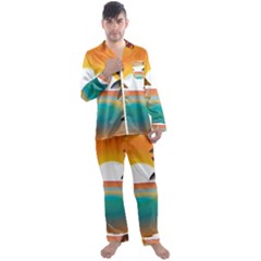 Sunset Beach Beach Palm Ocean Men s Satin Pajamas Long Pants Set