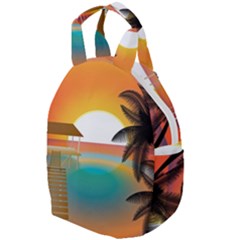 Sunset Beach Beach Palm Ocean Travel Backpacks by Simbadda