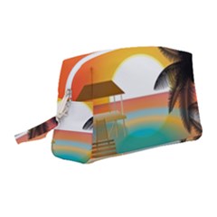 Sunset Beach Beach Palm Ocean Wristlet Pouch Bag (medium) by Simbadda