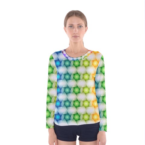 Background Colorful Geometric Women s Long Sleeve Tee by Simbadda