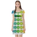 Background Colorful Geometric Short Sleeve Skater Dress View1