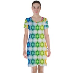 Background Colorful Geometric Short Sleeve Nightdress by Simbadda