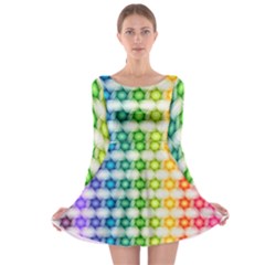 Background Colorful Geometric Long Sleeve Skater Dress by Simbadda