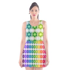 Background Colorful Geometric Scoop Neck Skater Dress by Simbadda