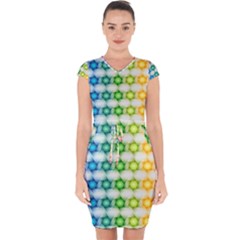 Background Colorful Geometric Capsleeve Drawstring Dress  by Simbadda