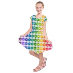 Background Colorful Geometric Kids  Short Sleeve Dress