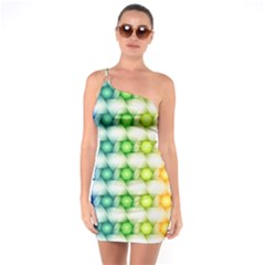 Background Colorful Geometric One Soulder Bodycon Dress by Simbadda