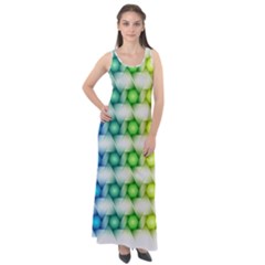 Background Colorful Geometric Sleeveless Velour Maxi Dress